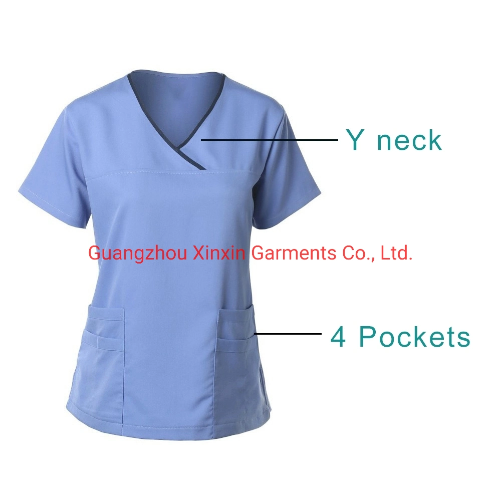 Cheap Wholesale/Supplier Female New Style Fashionable Hospital Nurse Uniform Unisex Medical Scrub Suit Designs (H137)