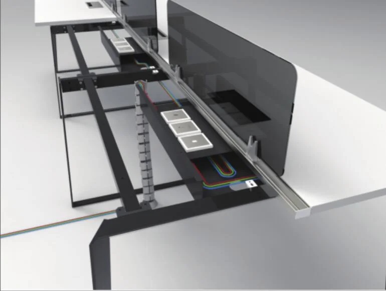 Poste de travail de bureau combiné ergonomique modulaire haut de gamme - PS-17MB-04