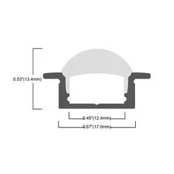 17.4*7.6mm Aluminum LED Profile LED Strip Light Channel with PC Lens Diffuser and Accessories for LED Aluminum Profile