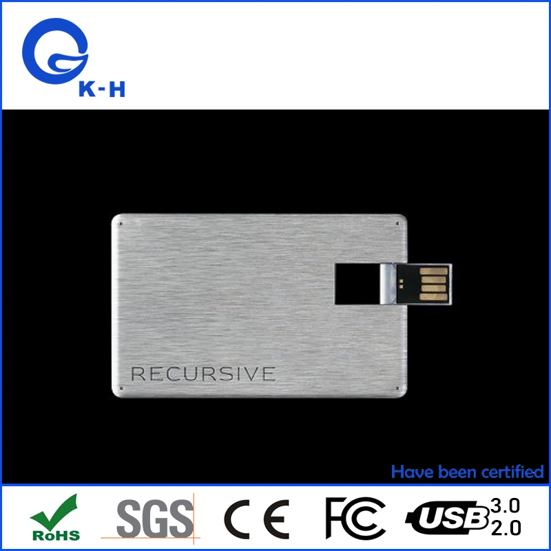 Металлический флэш-накопитель USB 2.0 3.0 форм кредитной карты Для компа-подарков