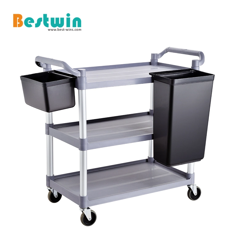 Multifunctional Plastic Service Trolley Kitchen Restaurant Utility Cart