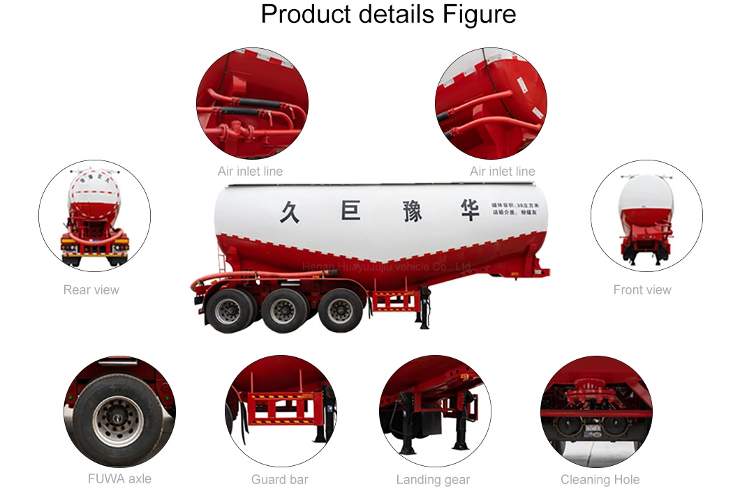 China fábrica de cemento tipo V semi remolque cisterna para la venta