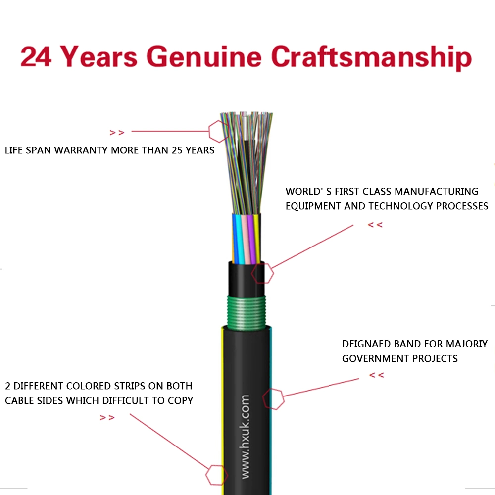 Outdoor 12/24/48/96 Core Optical Fiber Cable for Communication