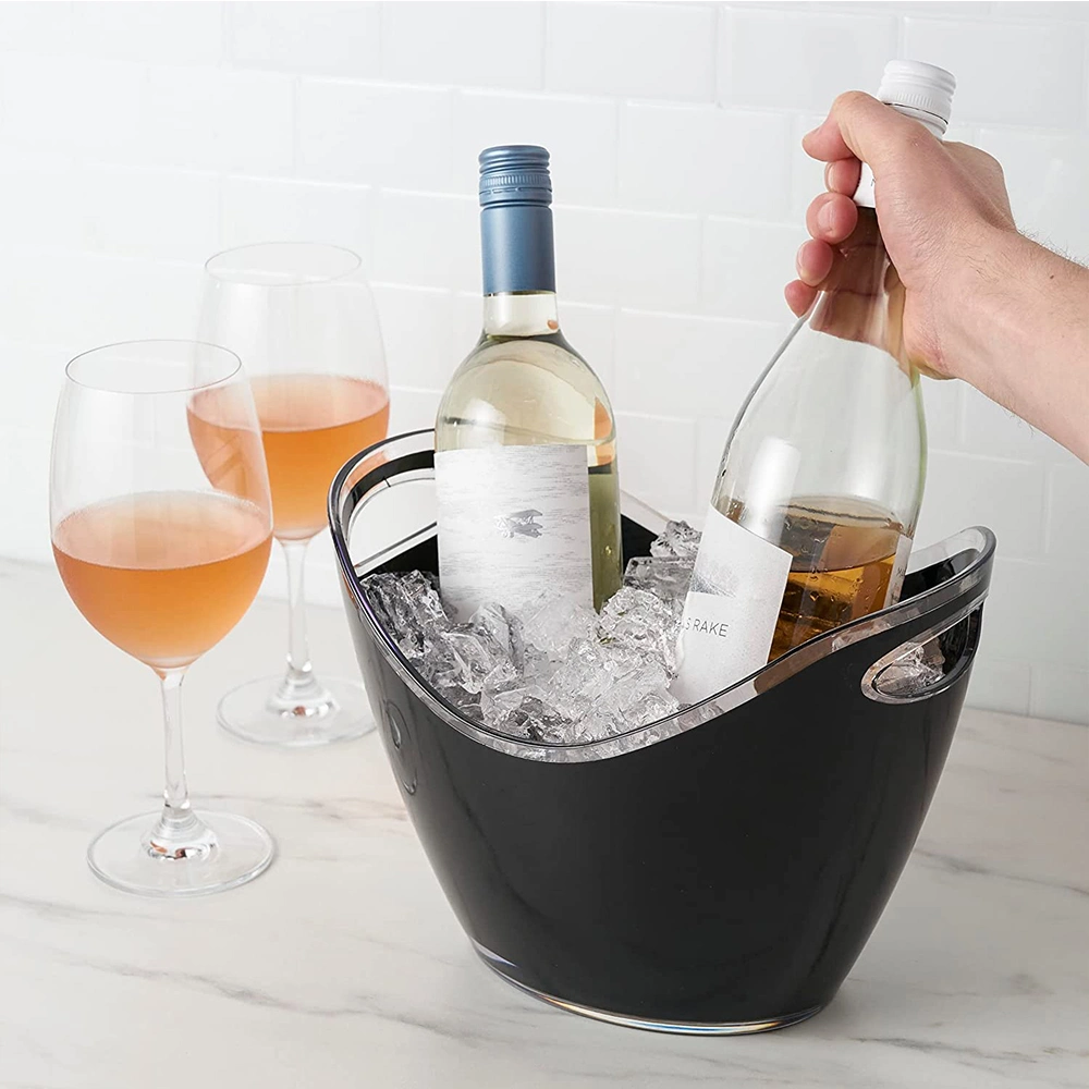 Modern Wine & Champagne Bucket Black Ice Beverage Tub