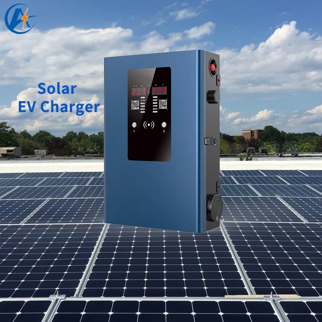 Mode 3 Wallbox Charging Stations Photovoltaic Systems 1 Phase 3 Phase 7.4kw 22kw Solar Powered Car Battery Charger for Solar Power Electric Vehicle Charger