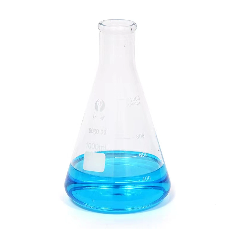 De borosilicato de alta matraz Erlenmeyer de 100 ml con la escala de laboratorio de química de la escuela