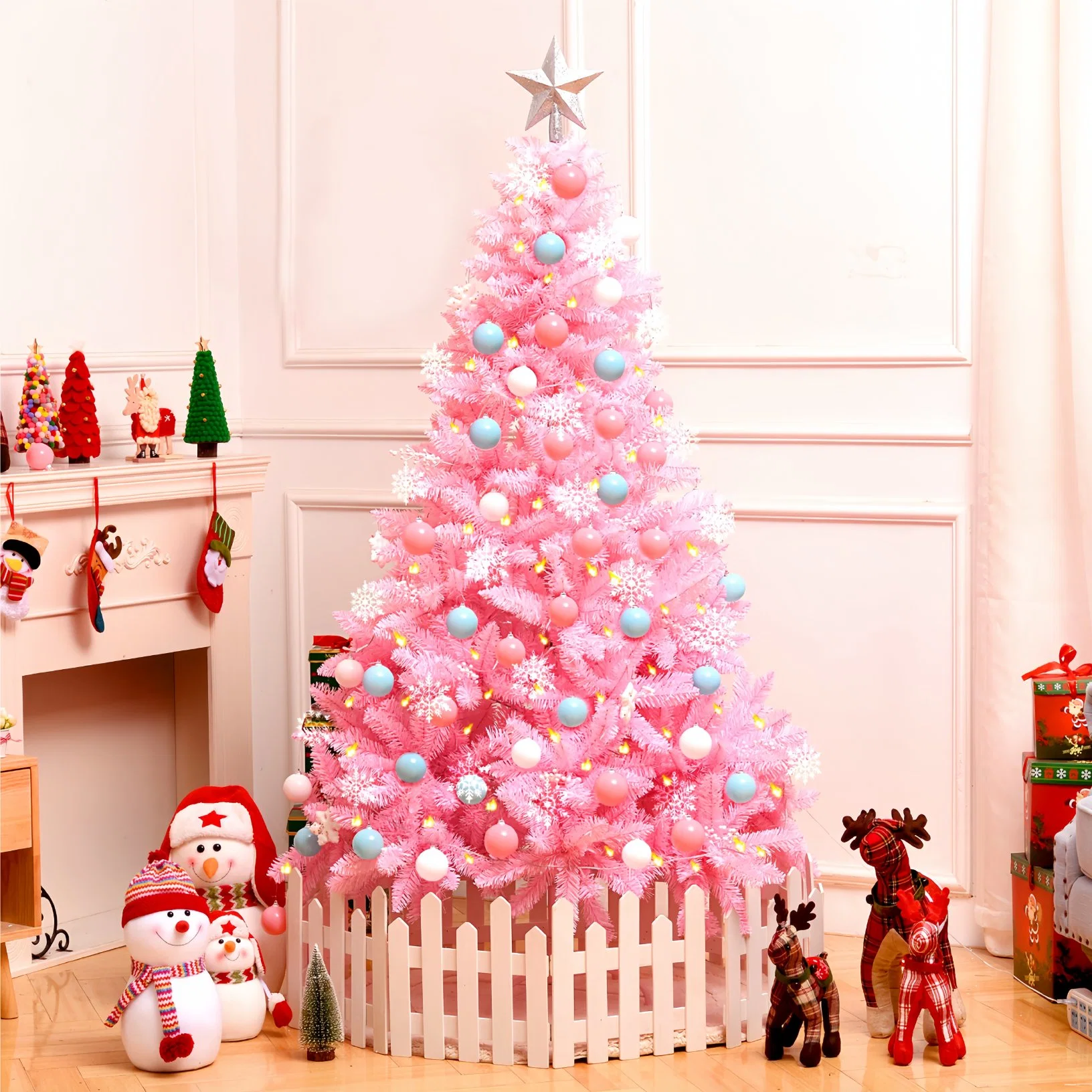 Decoración de Navidad Árbol de Navidad cifrados rosa sakura
