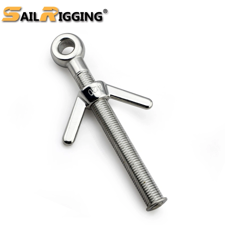 Stainless Steel Long Shank Wing Nut Eye Bolt