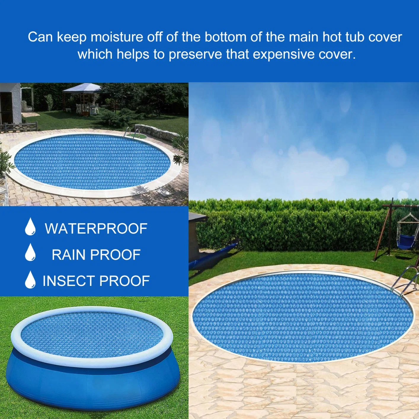 Swimming Pool Bubble Cover Heat Insulation Dustproof Pool Blanket Cover