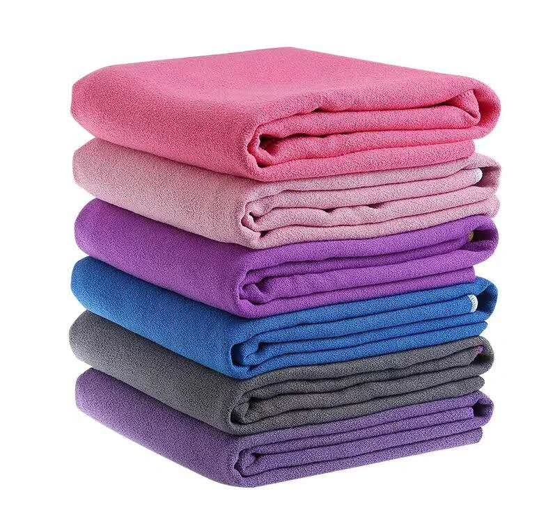 Embroidery Silicone Dots Non-Slip Microfiber Yoga Towel with Pocket Corners