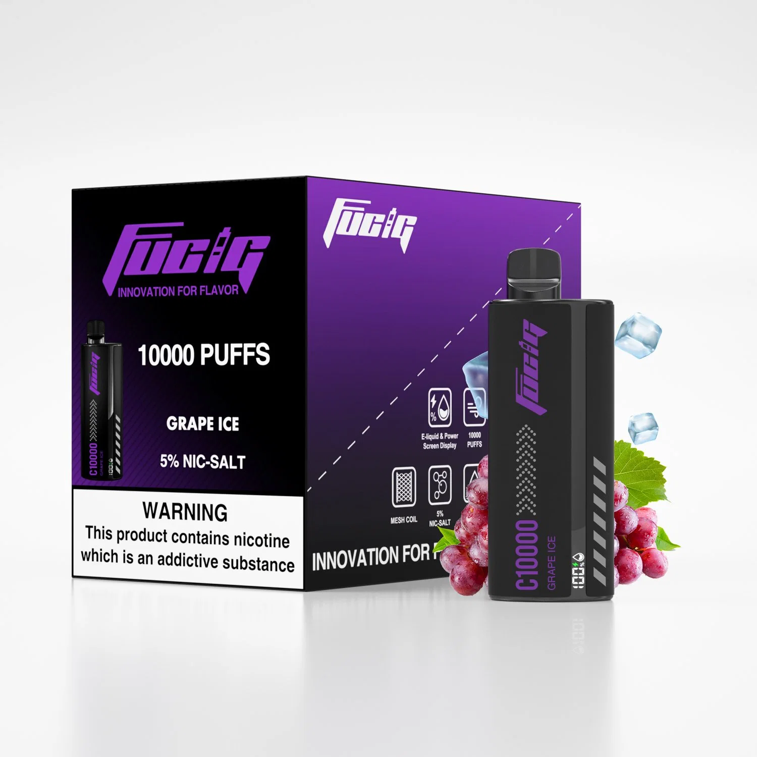 Fucig C10000 Puffs mit E-Liquid &amp; Power Display Puffs Bar Elf-Bars