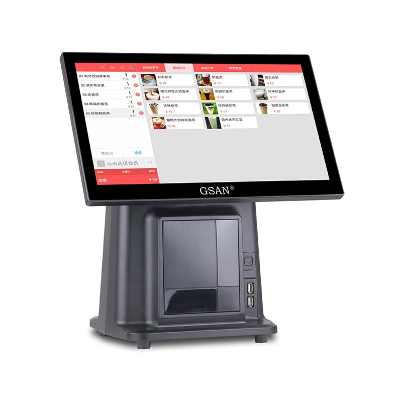 15.6 Inch Black Single Touch Screen POS Cash Register with Thermal Printer