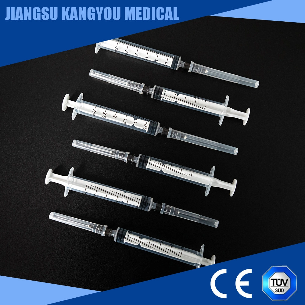 CE Medical Safety Single Use Sterile Injection Plastic Syringe with/Without Needles