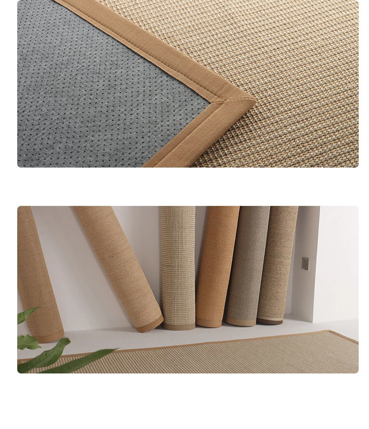 Sisal Rope Fiber Area Rugs Woven Jute PP Sisal Carpet