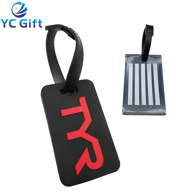 Custom 3D Soft Silicone Luggage Tag Rubber Bag Tag PVC Rubber Luggage Tag