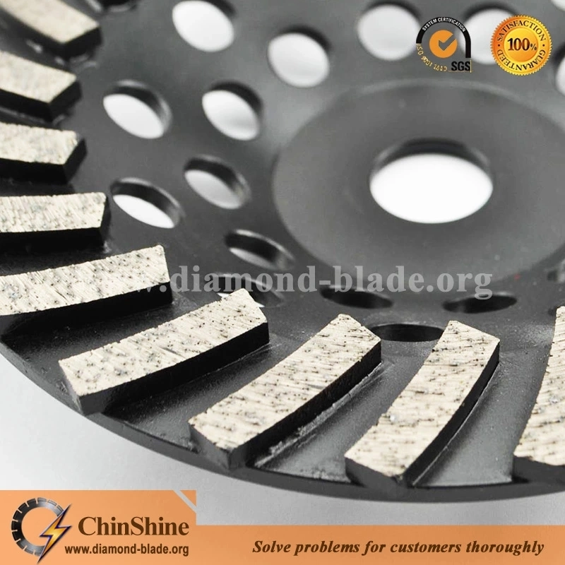 China Diamond Spiral Segments Turbo Cup Wheel for Concrete Floor Polishing