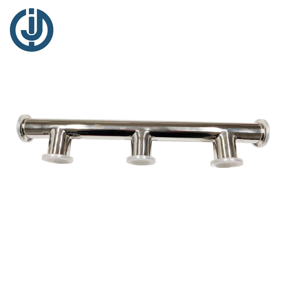 Stainless Steel Hygienic Tri-Clamp 6 Ports Unstandard Manifold with Multi-Branch Pipe