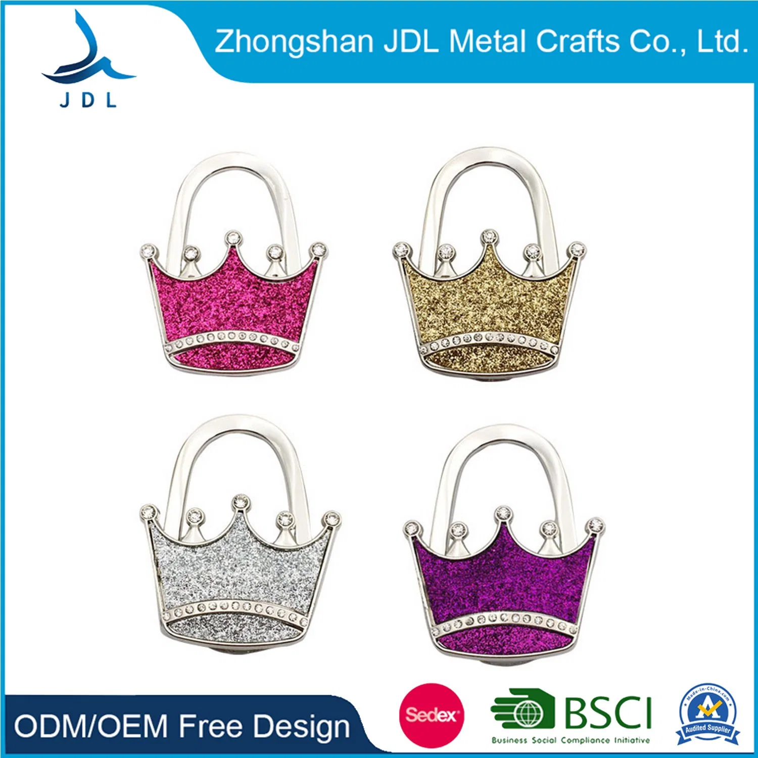 Manufacture Customized Fashion Hanger Closet Organize Metal Craft Purse Hook Bag Accessories