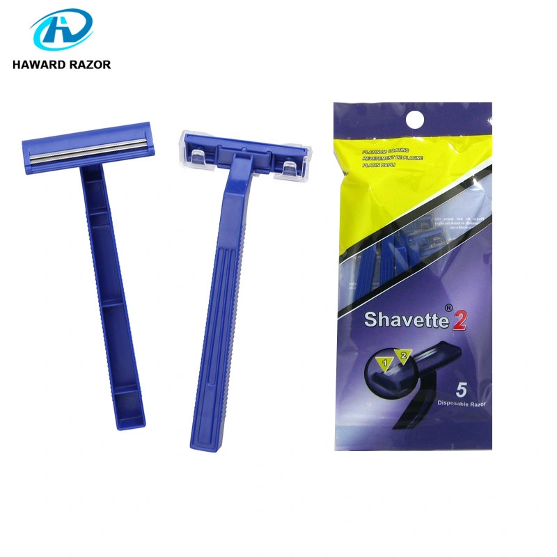 Poly Bag Packing Twin Blade Plastic Handle Disposable Razor