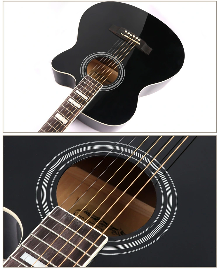 China Hotsale Factory Direct Wholesale/Supplier 40inch Basswood Body Steel String Folk Acoustic Guitar with Block Sound Mark