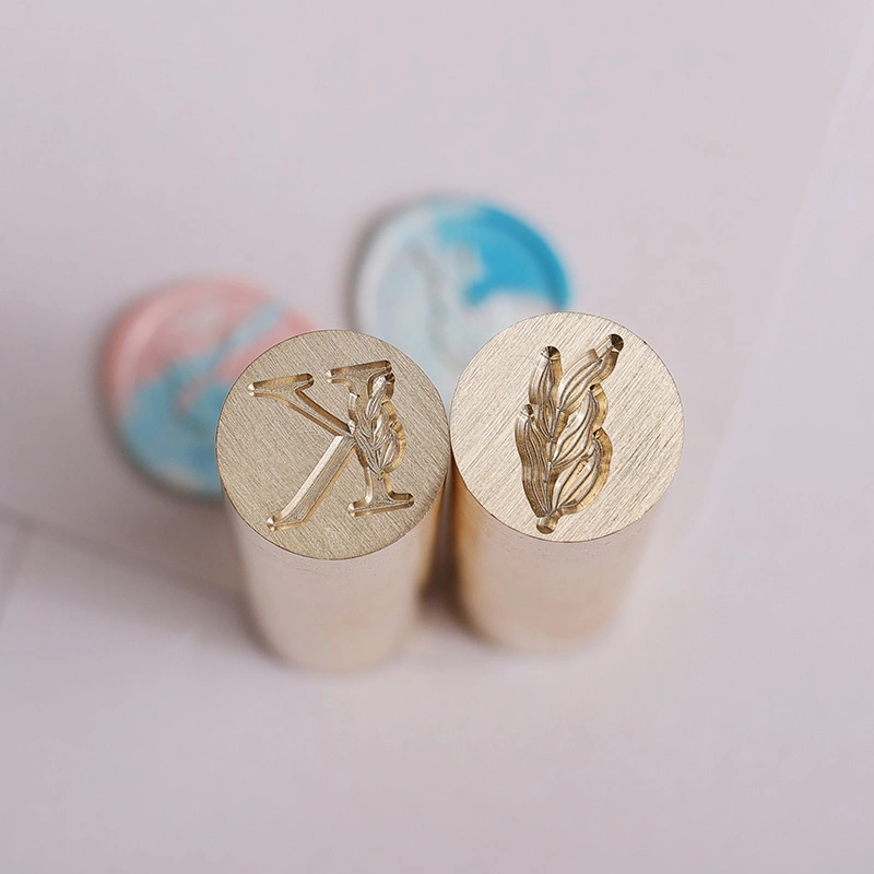 Wax Seal Stamp 15mm Small Copper Pillar Eucalyptus Leaves Letter