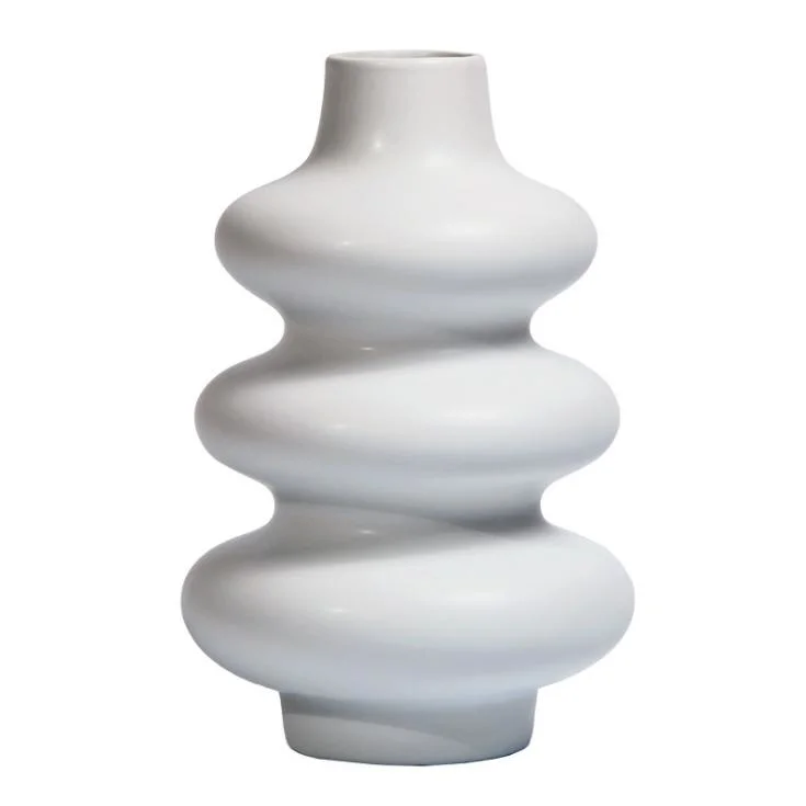 2023 Hot Sale Special-Shaped White Ceramic Vase for Dried Flower Hydroponic Ornaments