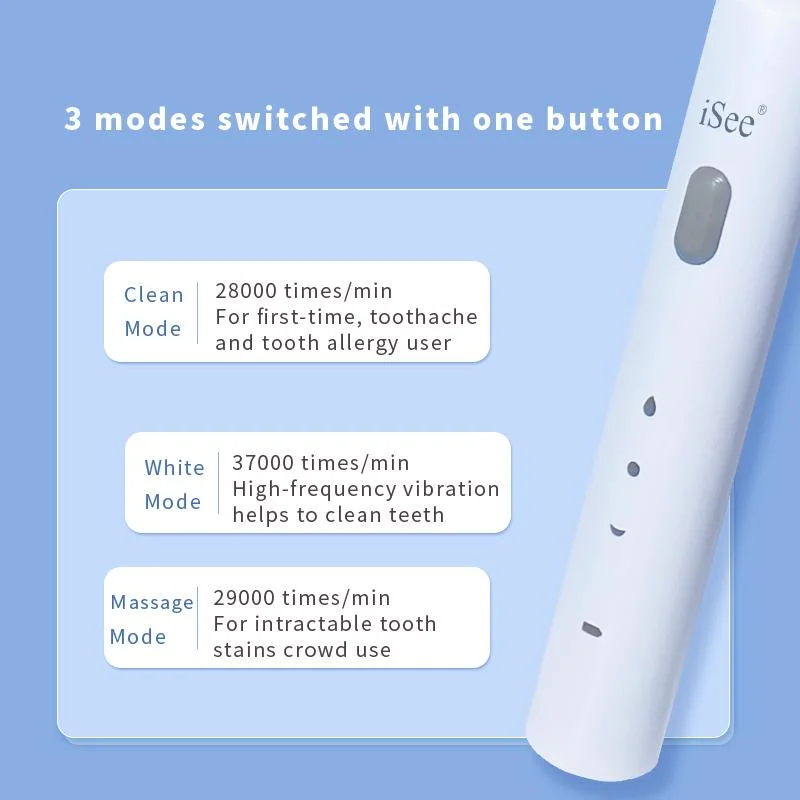 Isee&reg; Ipx7 Waterproof 2-Minute Timer Power King Electric Toothbrush