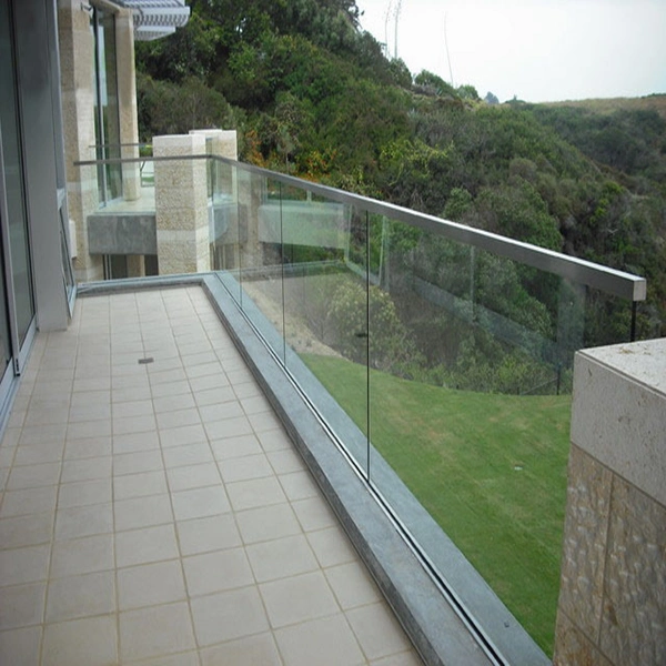 U Channel Glass Railing System with 316stainless Steel Handrail Outdoor