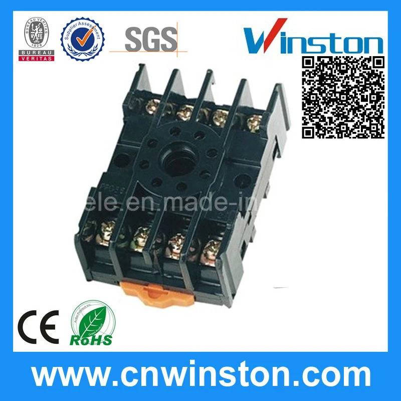 PF085A General Purpose 8 Pin Round Type Waterproof Non-Finger Protected Relay Socket with CE