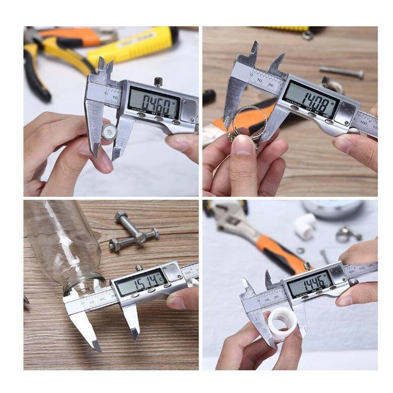 Electronic Digital Vernier Caliper -Rosimo Stainless Steel Caliper 150mm/0-6 Inch Measuring Tools with Extra-Large LCD Screen