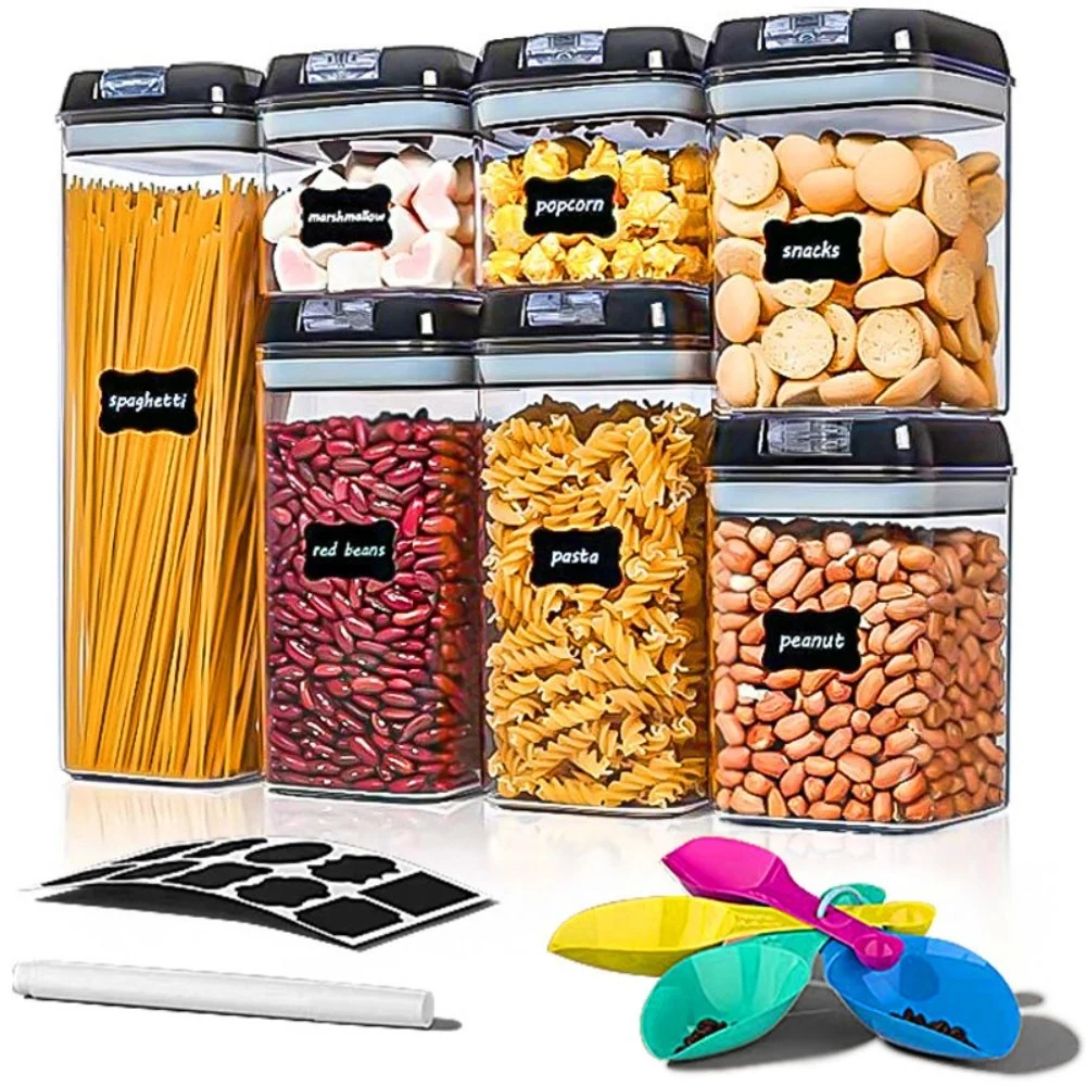 Juego de etiquetas, marcadores y cucharas herméticas para almacenamiento de alimentos Ci23775