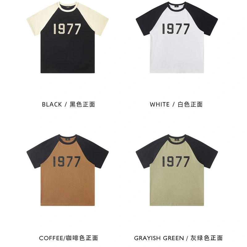 Children's Clothes Fog Alphabet 1977 Insert Shoulder Sleeve Children's Short Sleeve T-Shirt Boys Girls Short Sleeve (CFTZ-006)