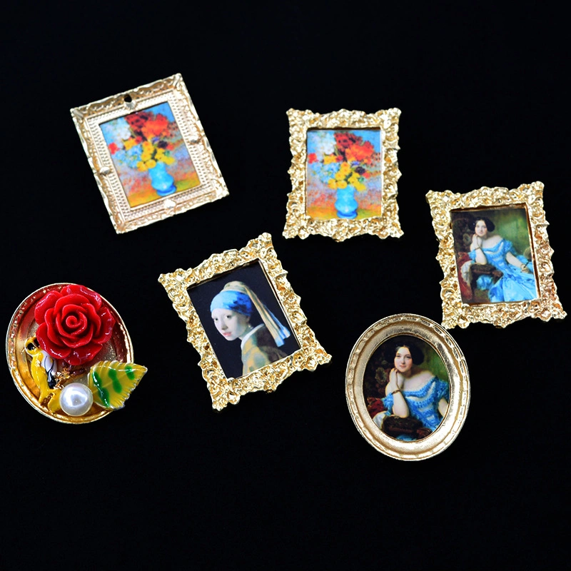 New Baroque Brooch with Retro Exaggeration Renaissance Oil Painting