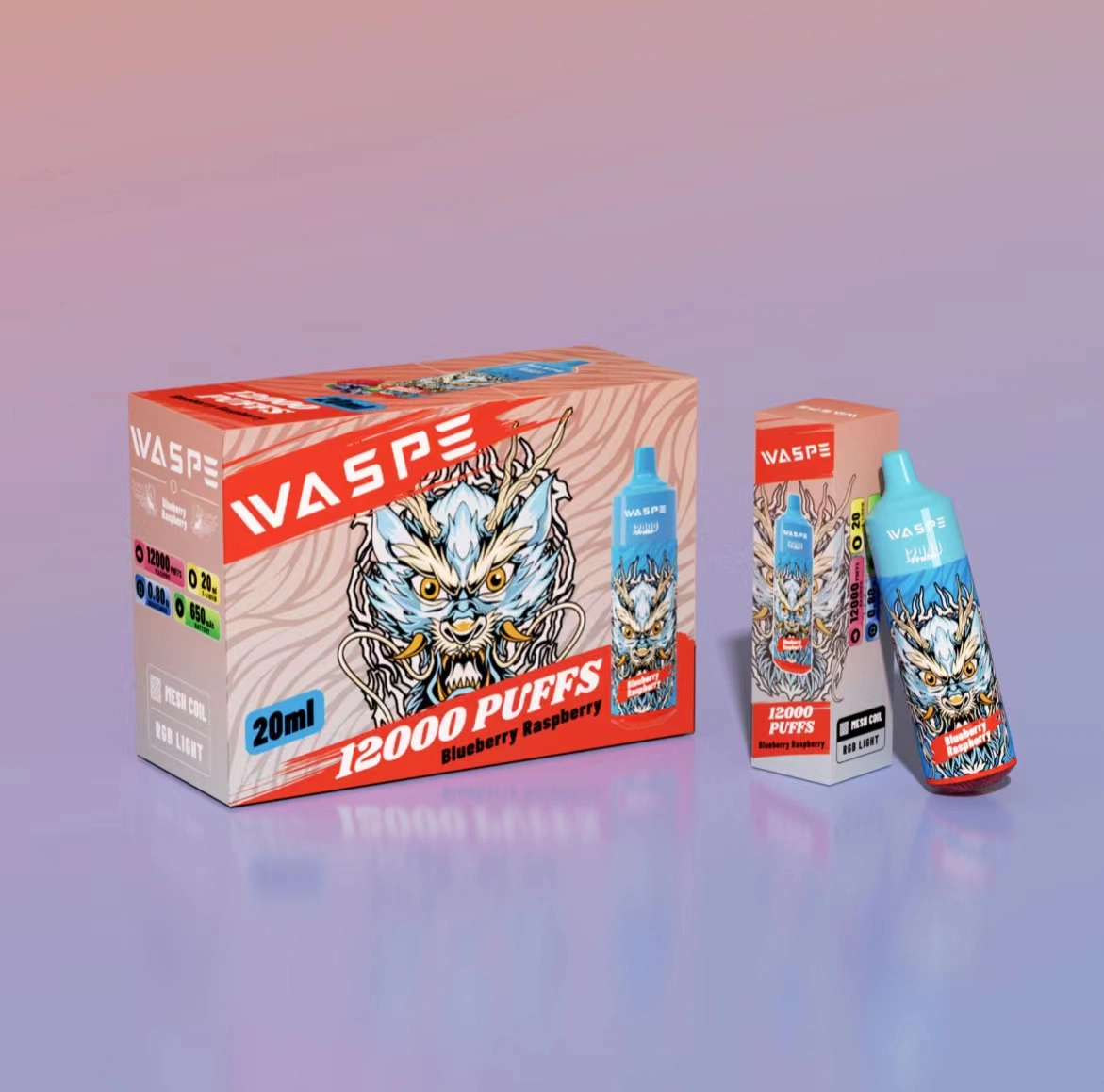 Nueva llegada Popular Waspe 12000puffs desechable VAPE 650mAh 20ml jugo