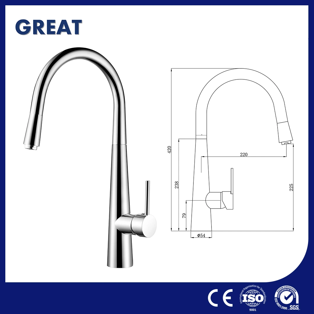 Great Black Pull-Down Kitchen Faucet Manufacturers Kitchen Faucet Brushed Nickel Gl90104m104 Chrome Pull-out Kitchen Faucet Smooth Kitchen Faucet with Sprayer