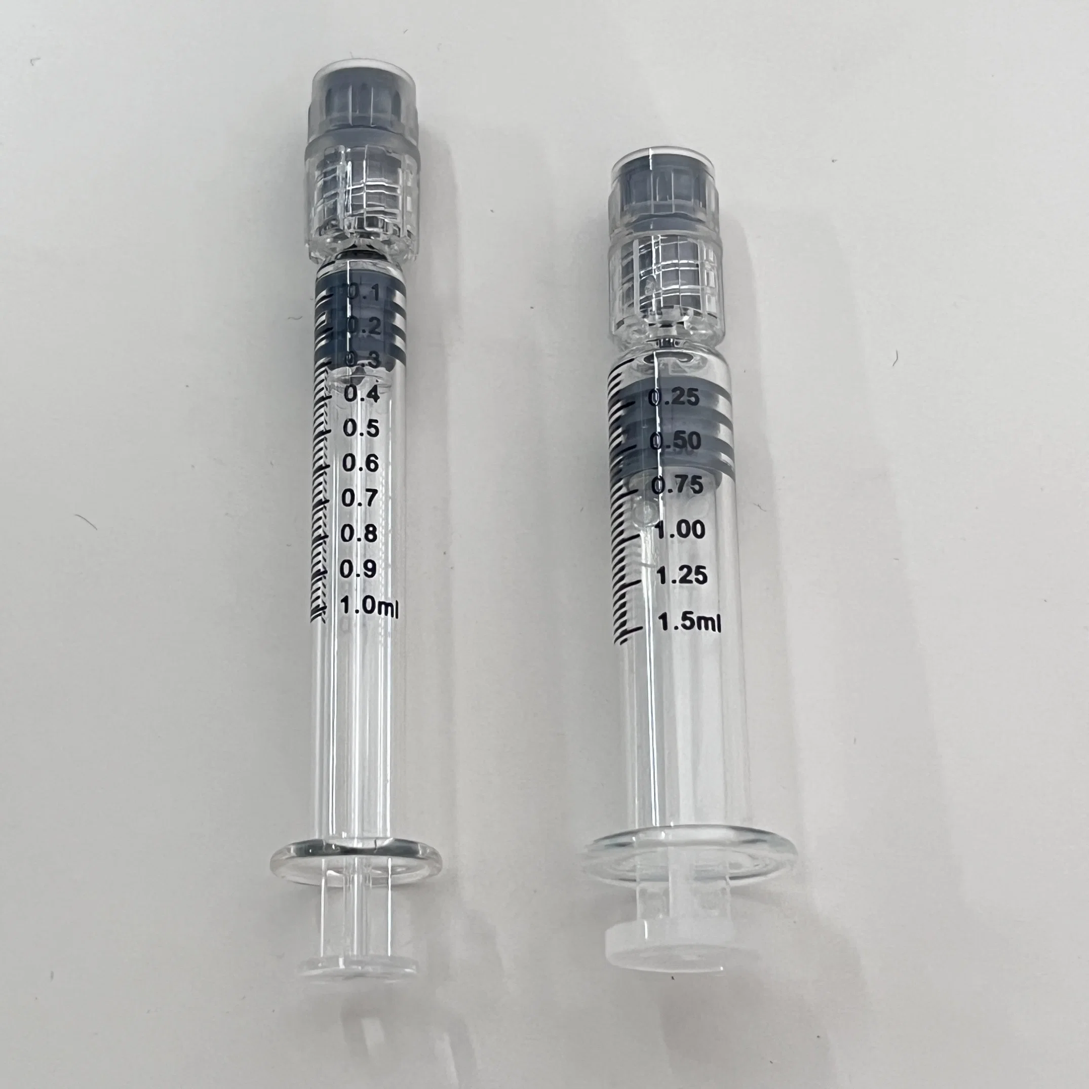 1ml 2,25ml jeringa de vidrio precargada con Luer Lock y aguja Para inyección