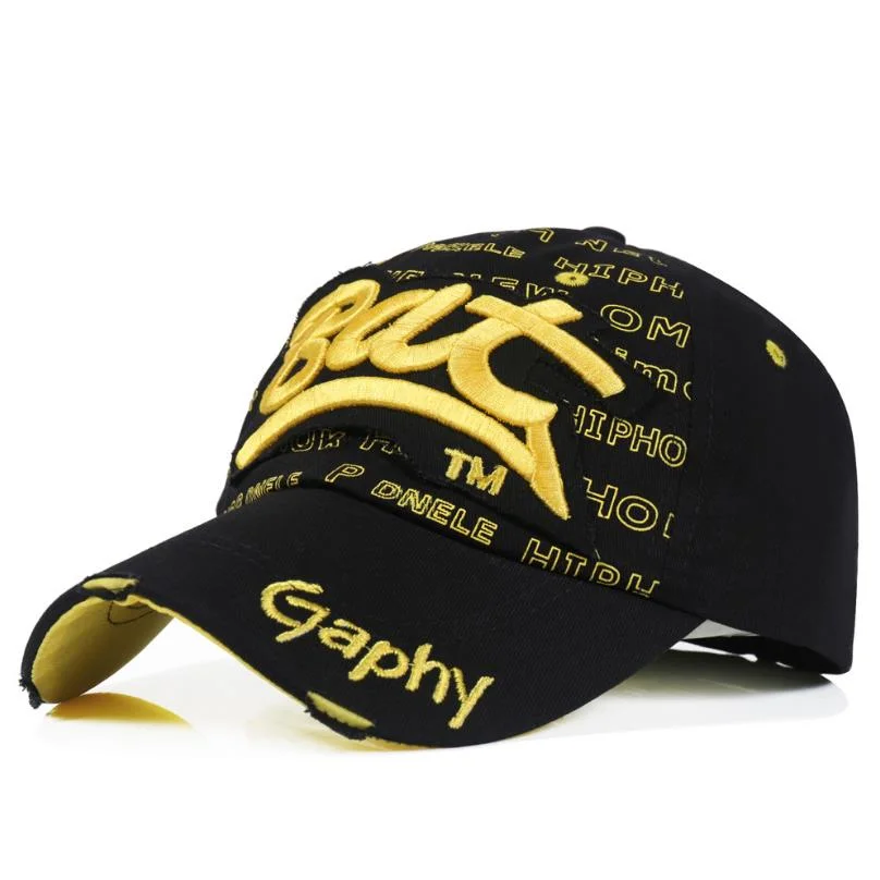 100% Cotton 3D Embroidery Structured Baseball Hats Sport Caps