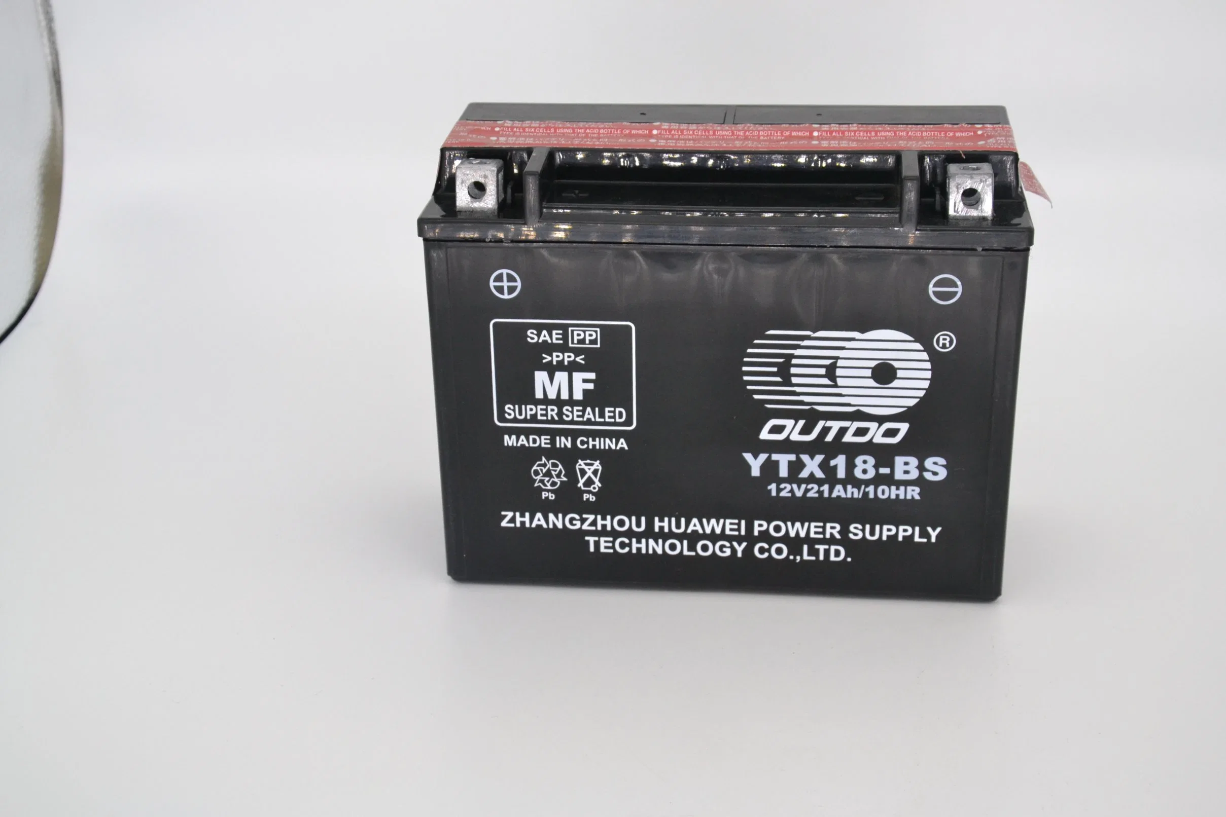 12V20ah Ytx18-BS Outdo Dry Charged Mf Maintenance Free Lead Acid Motorcycle Battery