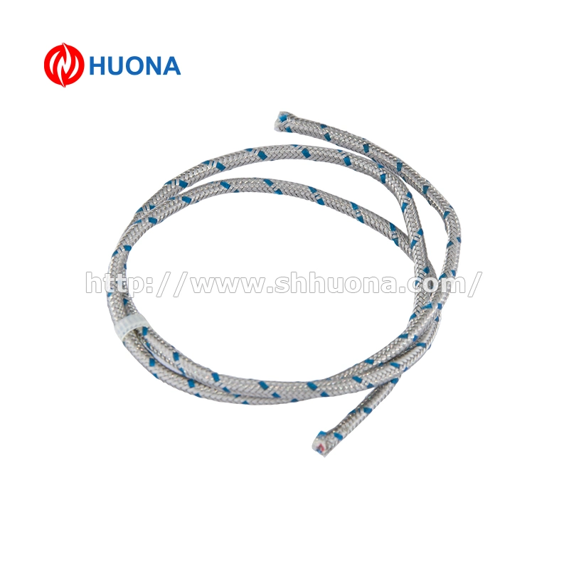 K Type Thermocouple Extension Cable 24AWG with Fiberglass and Stainless Steel Screen Jacket