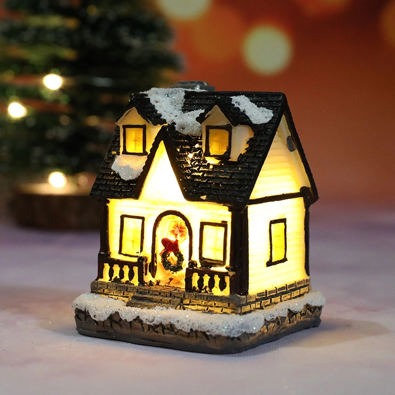 Christmas Decorations Resin Small House Micro Landscape Small Decoration Christmas Gift Resin House