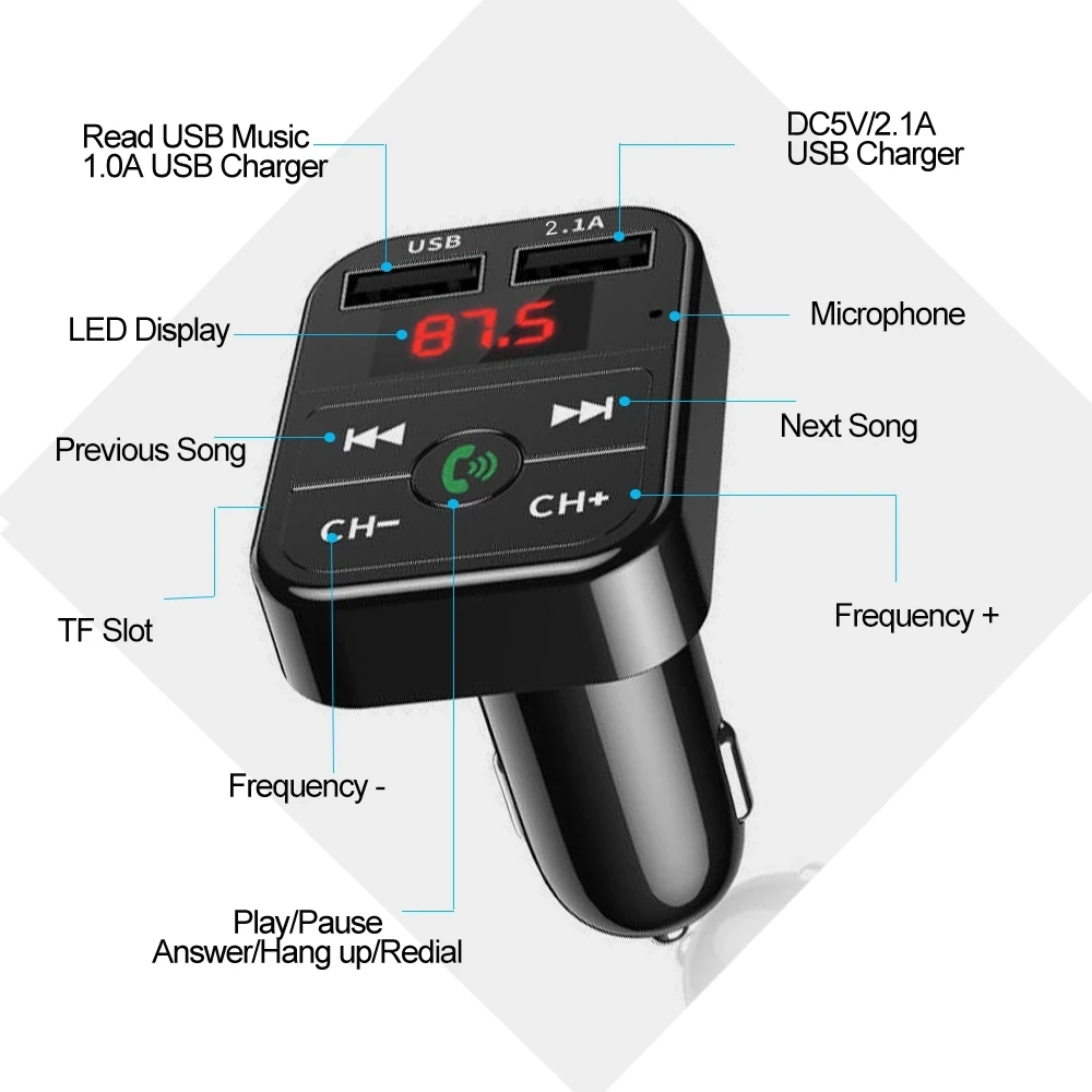 Nouvel adaptateur de récepteur radio Bluetooth sans fil pour chargeur de voiture MP3 Lecteur