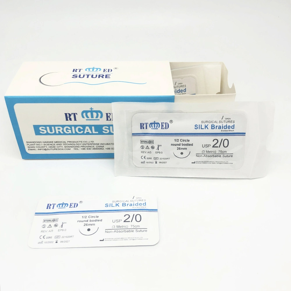 Disposable Medical Supplies /Silk Surgical Medical Sutures with Needle for Surgery