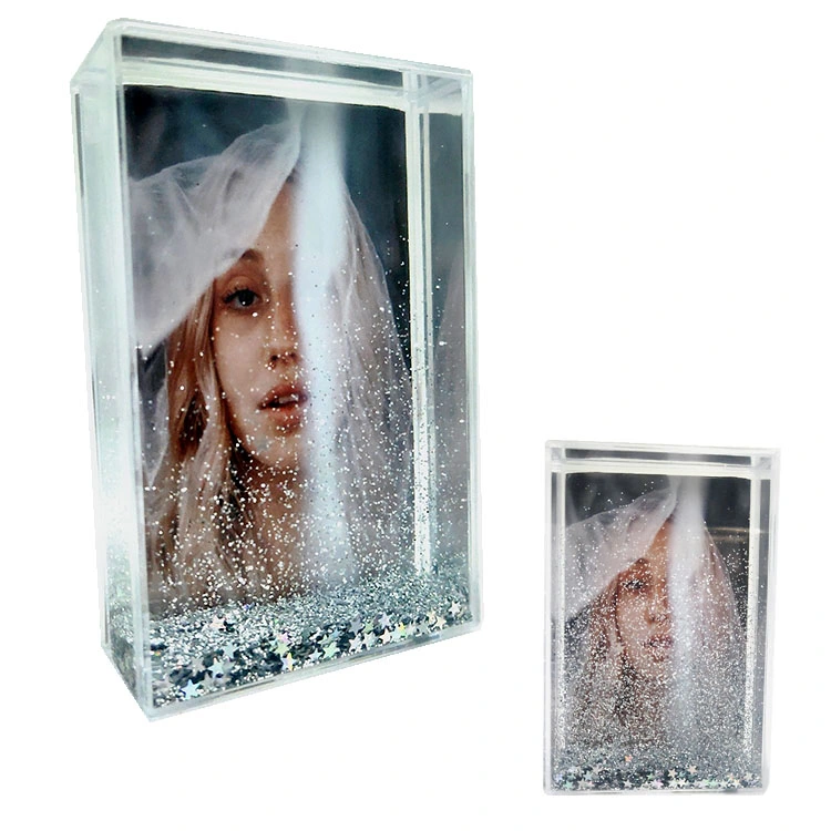 2X3 Cadre photo Instax Liquid Glitter de taille mini avec de l'eau.