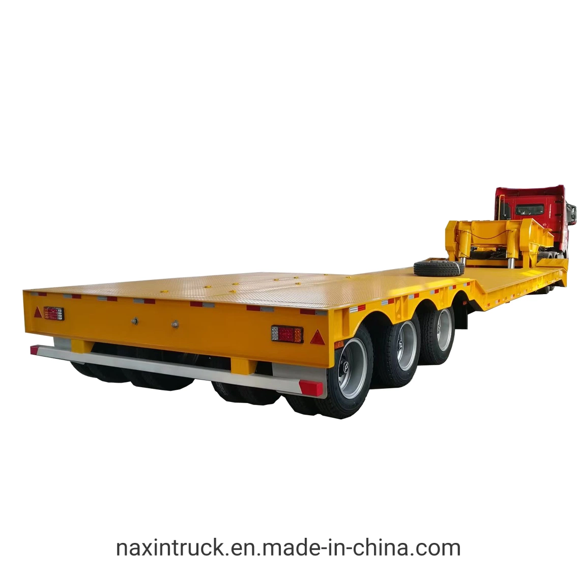 3 Axles 60tons Lowbed Low Loader Semi Truck Trailer