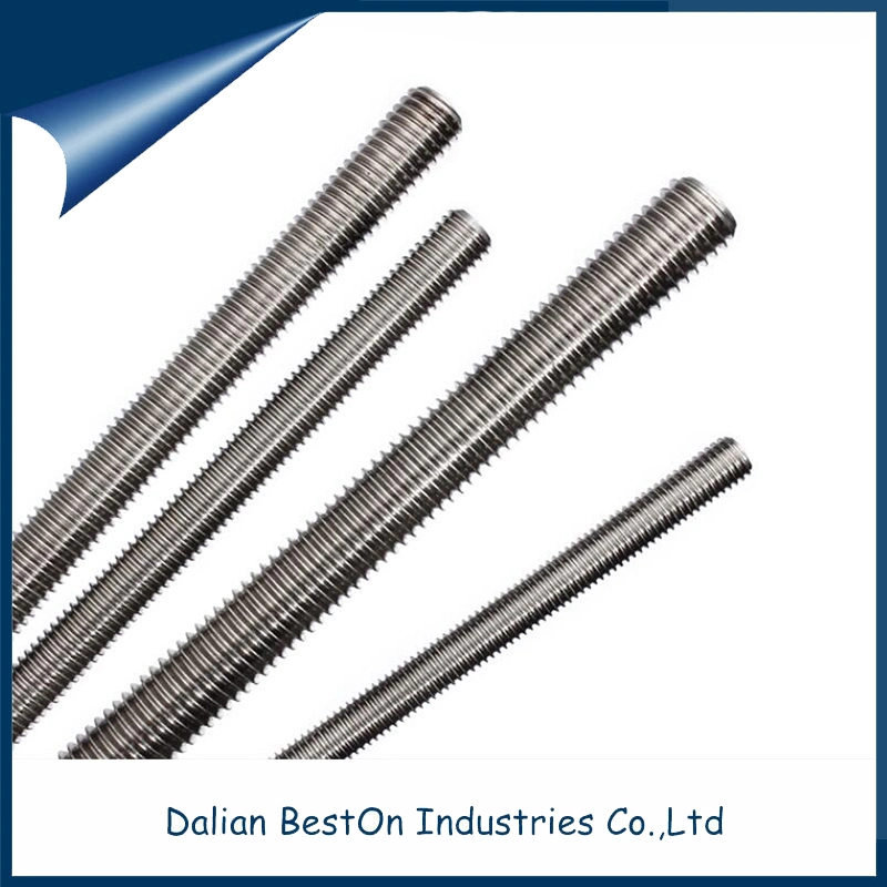 Dalian Beston China Hot Sale Stainless Steel 304 316 M6 to M36 Threaded Rod Manufacturers ISO/DIN 975/GB/BS ASTM Standard Full Threaded Rod Hardware Anchor Bolt