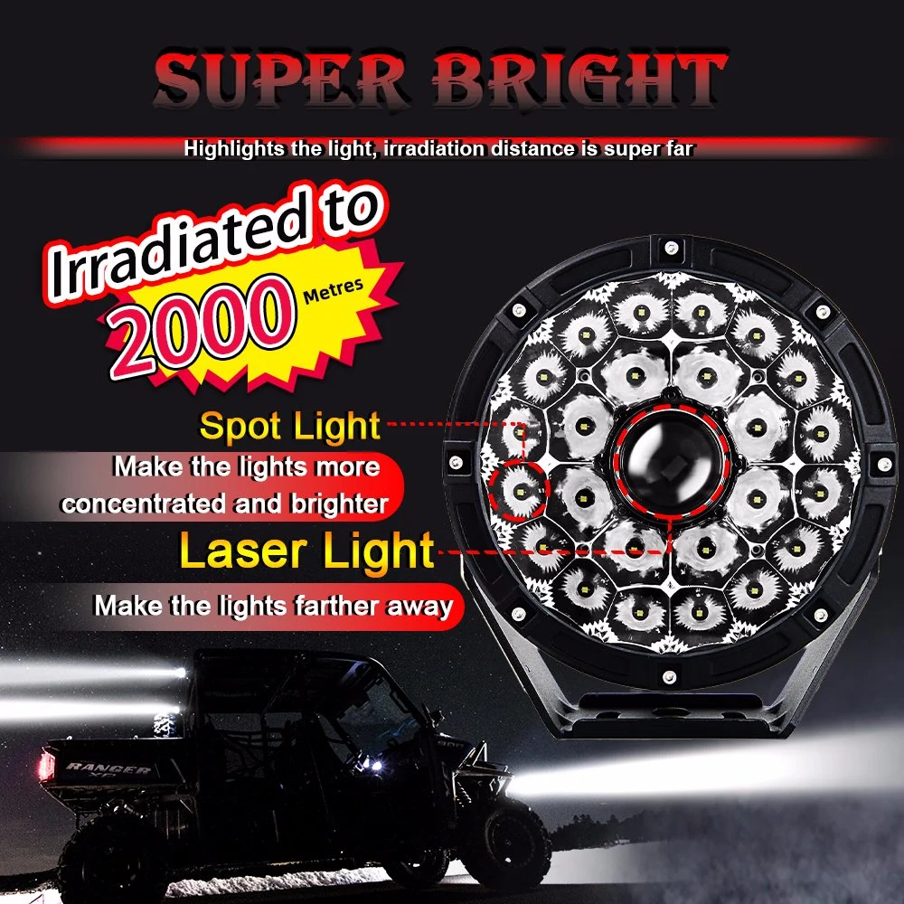 2020 Exclusive LED Driving Light Laser Light Irradiation 2 Km LED Round 8.5inch 9 Inch LED Laser Work Light