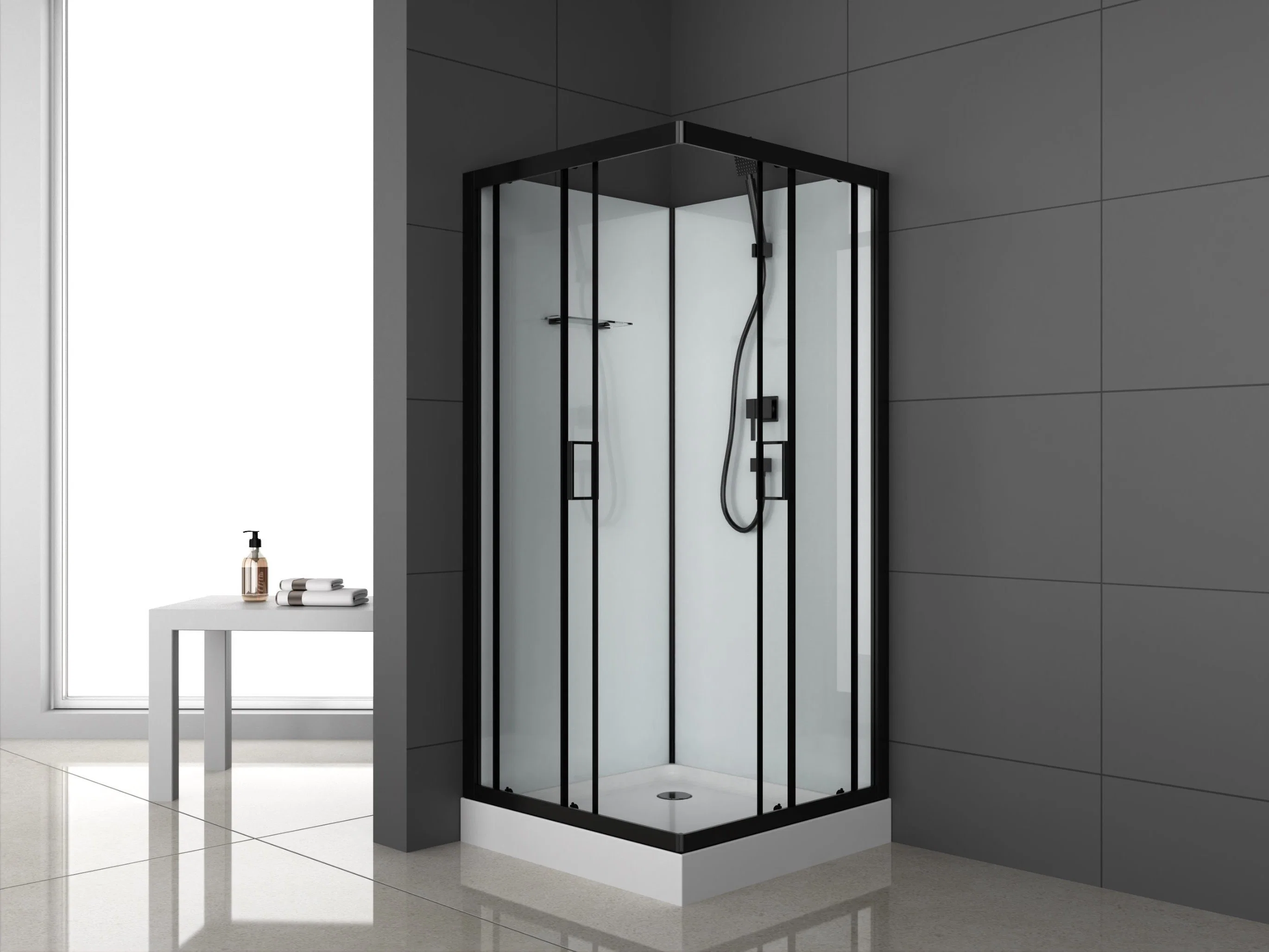 Simple Bathroom Shower Enclosure Tempered Glass Shower Cabin