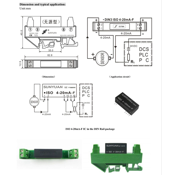 Zweiadriger 4-20mA-Isolator für die Signalschleifenzufuhr