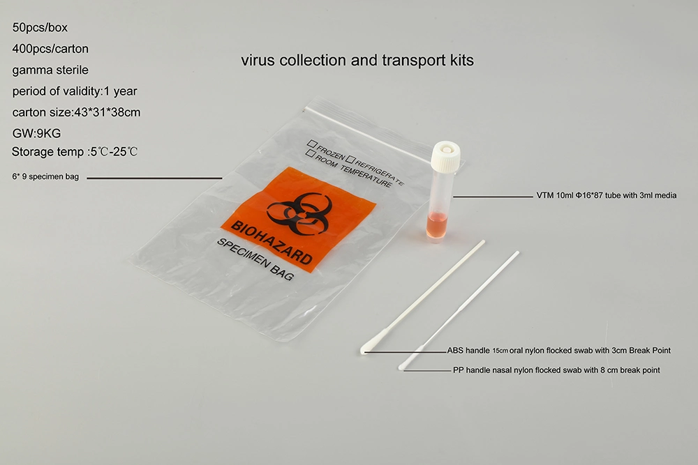 VTM-Testkit Probenschlauch mit Halsdurchsatz und Nylon-Tupfer