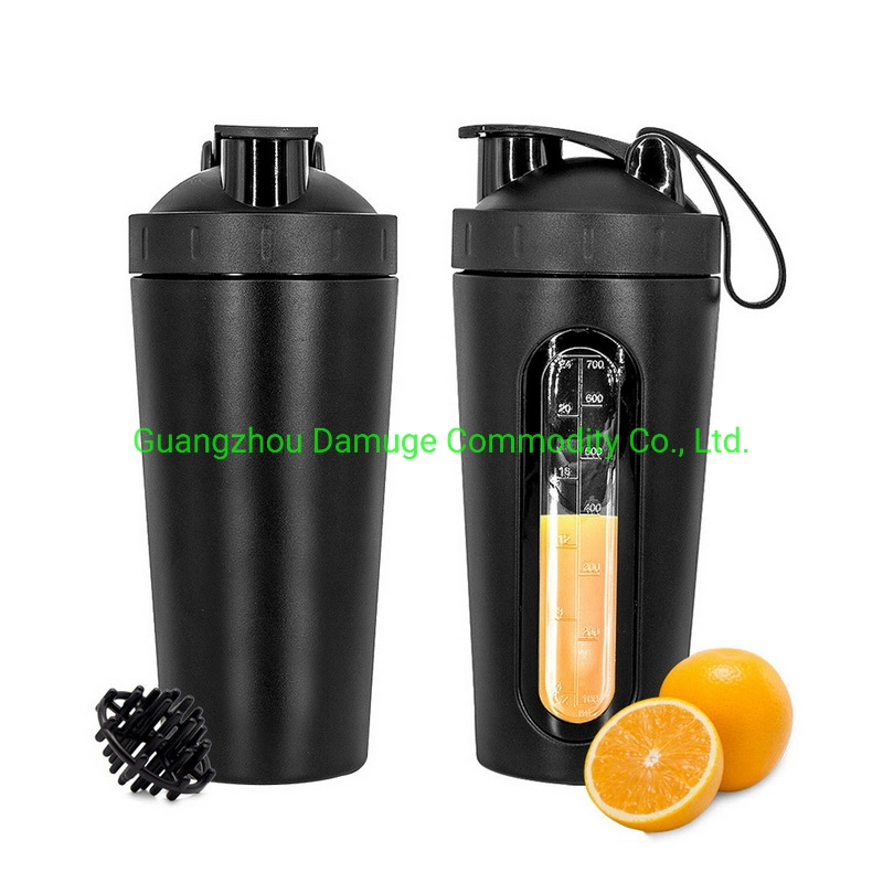 Damuge Stainless Steel Insulated Shaker Bottle with Storage Box, Stainless Steel Shaker 700ml with Silicone Handle